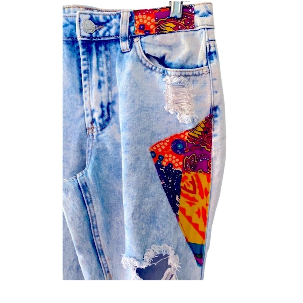 Patchwork Distressed Women's Jeans - image 6